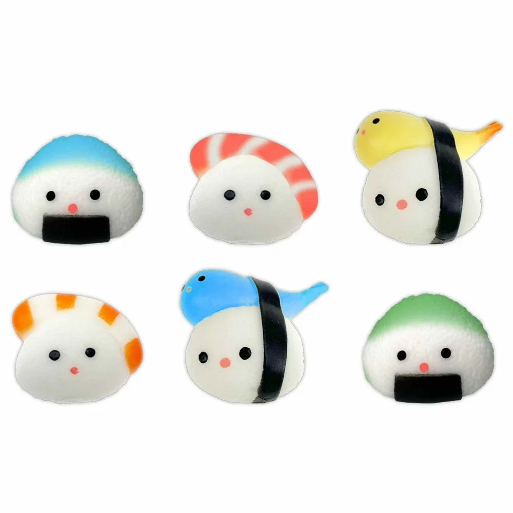 Ja-Ru Kawaii Cutie Sushi Puff Squishy Fidget Toys COMPLETE SET OF 6